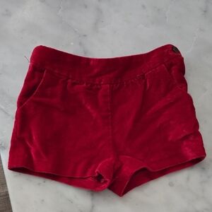 Zara Girls Velvet Red Shorts
